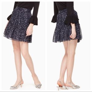 Kate Spade NWT Night Sky Lurex Dot Star Silk Skirt